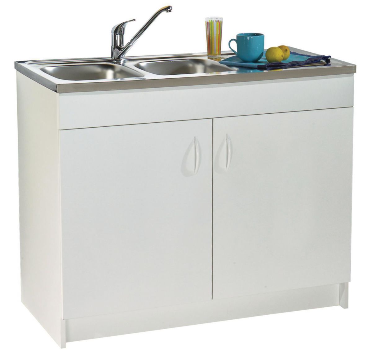 PROGRES NF white melamine under-sink. 2 Doors ref. S10N02080. Discover a new way to shop with DIAYTAR NIGERIA's comprehensive marketplace and quick delivery options.