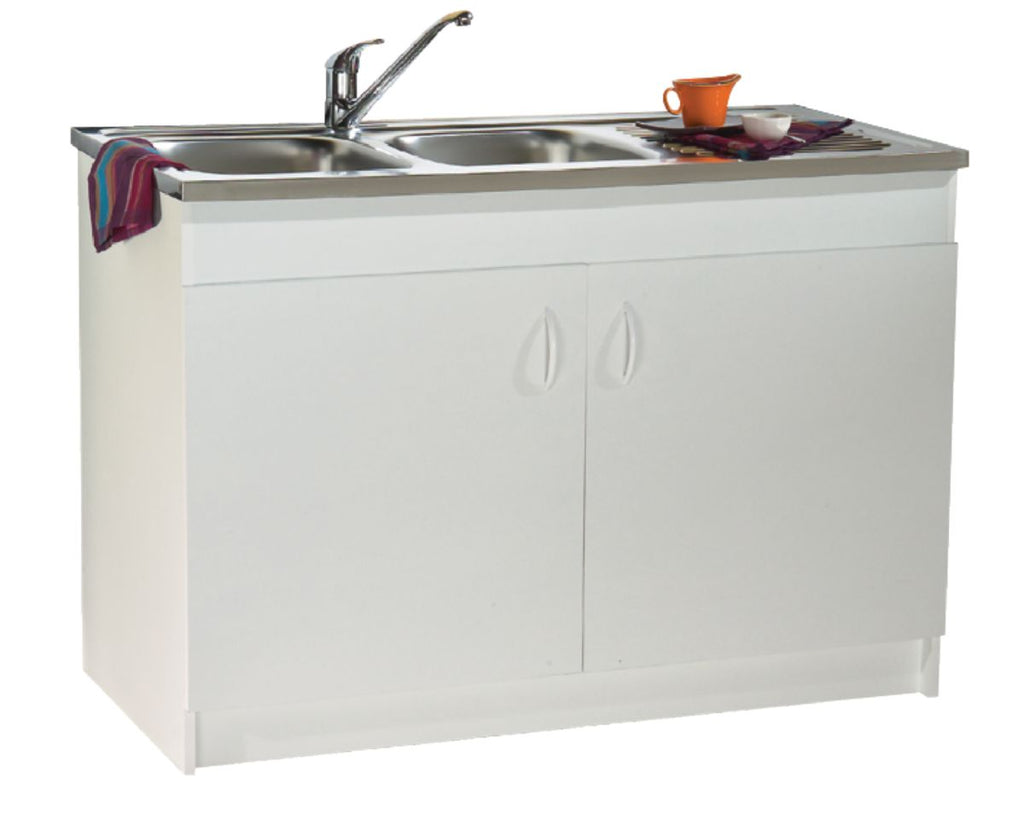 PROGRES NF white melamine under-sink. 2 Doors ref. S10N02100. Unlock endless possibilities with DIAYTAR NIGERIA's affordable marketplace and reliable delivery service.