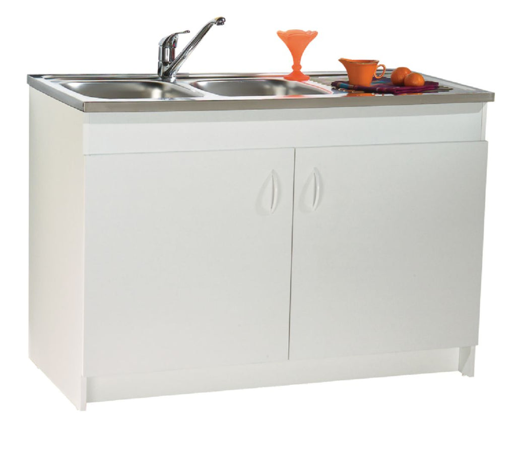 PROGRES NF white melamine under-sink. 2 Doors ref. S10N02120. DIAYTAR NIGERIA revolutionizes online retail with our vast selection and cost-effective delivery options.