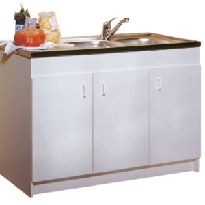 PROGRES NF white melamine under-sink. 3 doors ref. S10N03140. Unlock endless possibilities with DIAYTAR NIGERIA's affordable marketplace and reliable delivery service.