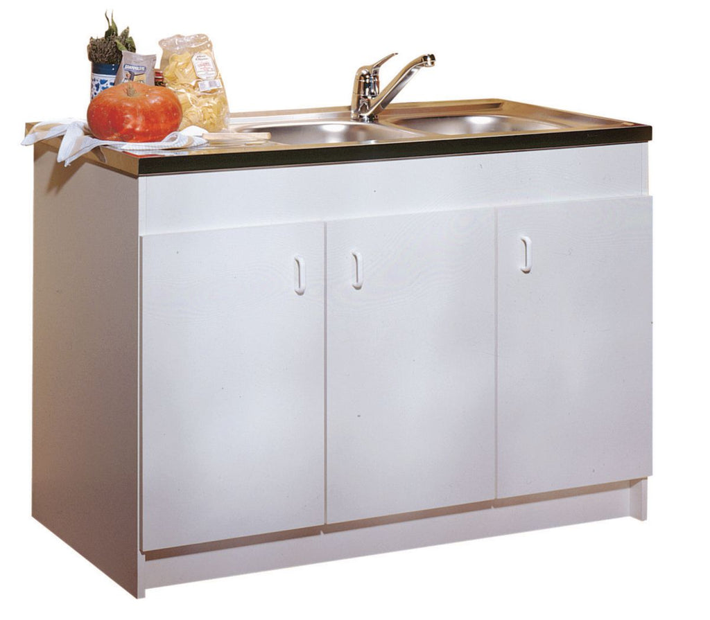 PROGRES NF white melamine under-sink. 3 doors ref. S10N03140. Unlock endless possibilities with DIAYTAR NIGERIA's affordable marketplace and reliable delivery service.