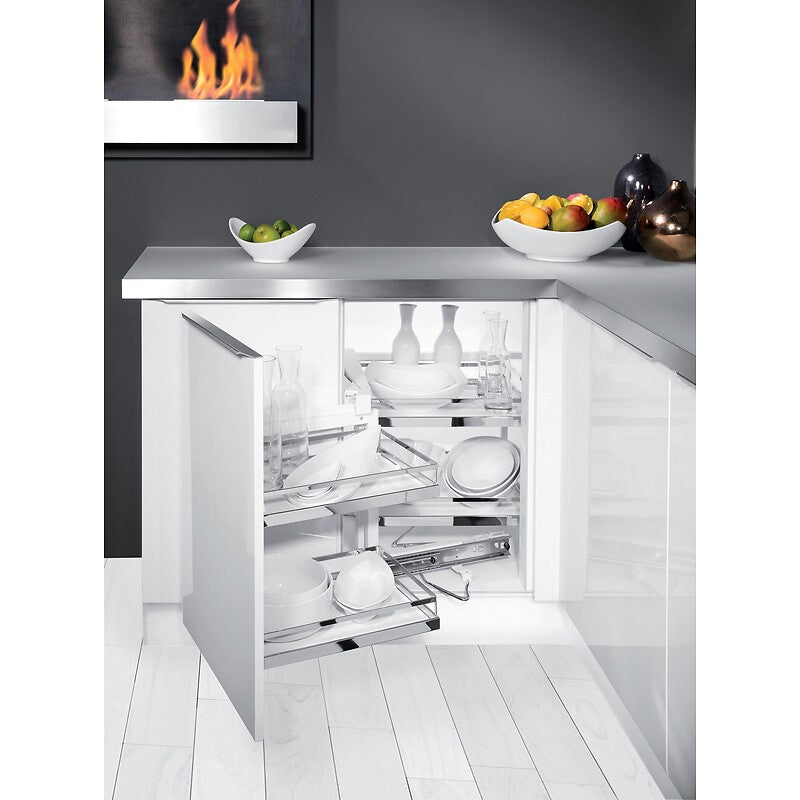 MAGIC CORNER extractable system door L450 mm left direction with 1 corner fitting with cushioning and 4 Arena Style shelves. DIAYTAR NIGERIA redefines convenience with our diverse marketplace and affordable nationwide shipping.