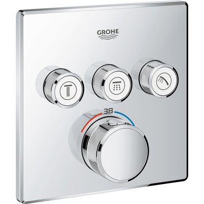 Grohtherm SmartControl 3-outlet concealed thermostat Chrome 29126000. Experience shopping without compromise at DIAYTAR NIGERIA, with vast selection and quick delivery.