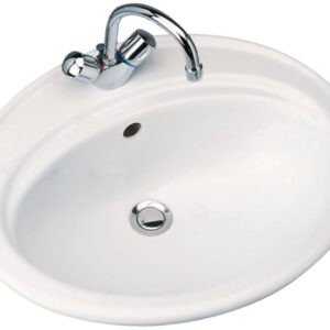 PORCHER ULYSSE built-in washbasin Lg: 55 cm White ceramic Ref. P144801. DIAYTAR NIGERIA brings the marketplace to your screen with affordable products delivered in 5-8 days.