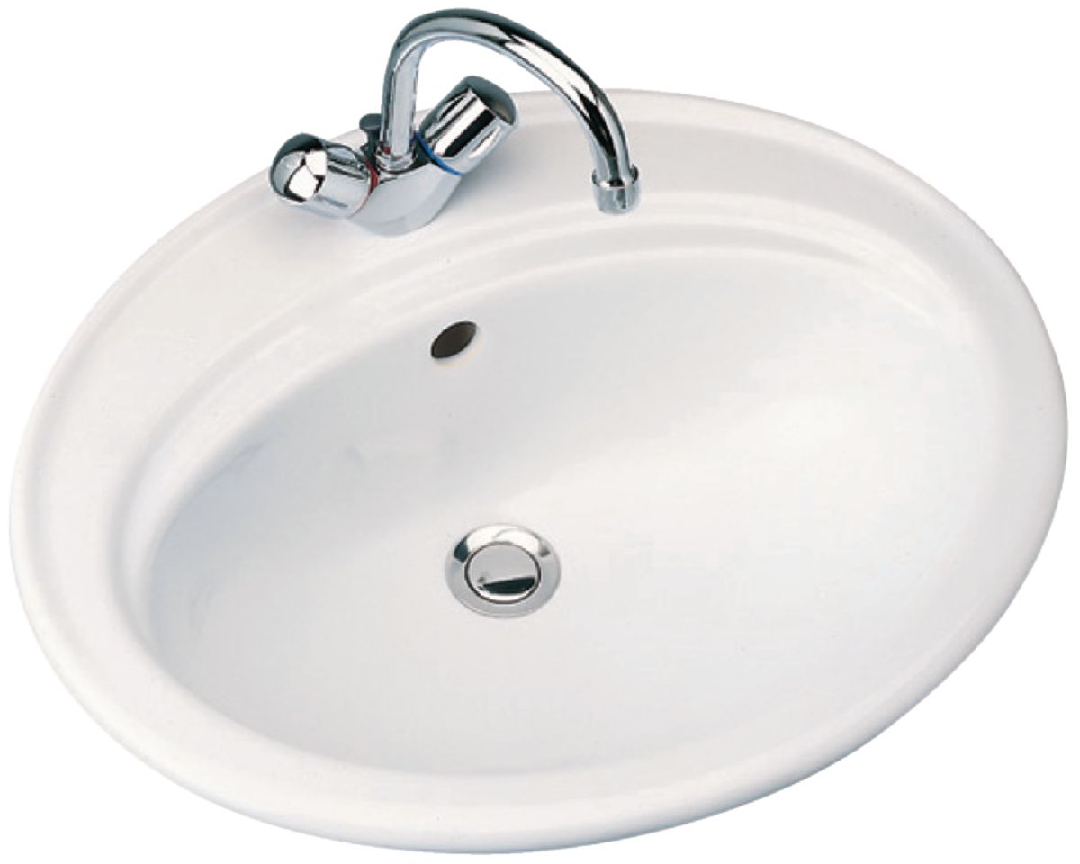 PORCHER ULYSSE built-in washbasin Lg: 55 cm White ceramic Ref. P144801. DIAYTAR NIGERIA brings the marketplace to your screen with affordable products delivered in 5-8 days.