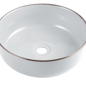 ALTERNA DAILY O Color white countertop washbasin with chrome edge. Unlock endless possibilities with DIAYTAR NIGERIA's affordable marketplace and reliable delivery service.