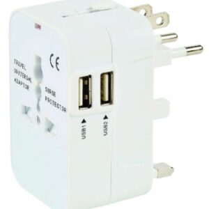 TRAVEL ADAPTER + 2 USB 2.4A CHARGER (SMART CHARGE). DIAYTAR NIGERIA: Where shopping meets satisfaction with affordable prices and delivery within 8 days.