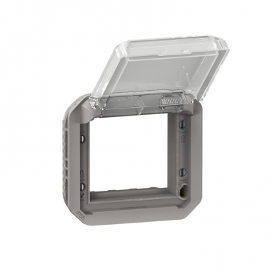 PLEXO IP55 WATERPROOF ADAPTER FOR MOSAIC FUNCTION - GREY FINISH WITH TRANSPARENT SHUTTER. DIAYTAR NIGERIA connects you with what you need at prices you'll love, delivered within 8 days.