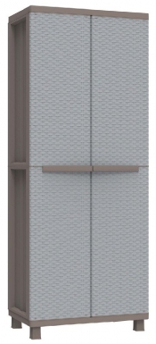 JRATTAN 268 STORAGE CABINET - POLYPROPYLENE COL. GREY/TAUPE - 2 DOORS - LXWXH: 680X375X1700 MM. DIAYTAR NIGERIA transforms desires into deliveries with our affordable prices and dependable shipping.