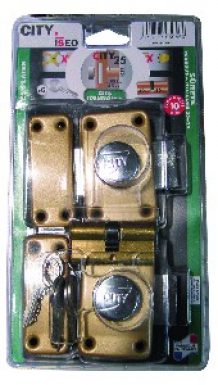 BLISTER OF 2 LOCKS + 1 CYL. 30X30 CITY 25 ENTR. OUT. BZE OR CYL. L. 45 MM 6 KEYS. DIAYTAR NIGERIA: Making quality products accessible to all Nigerians at affordable prices.