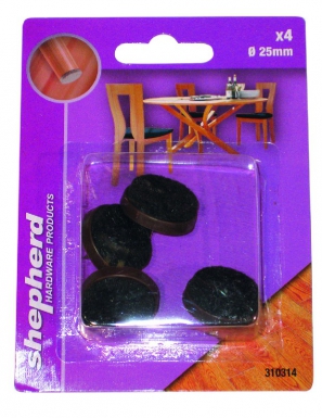 BLISTER PACK OF 4 BROWN PLASTIC NAILABLE FELT PADS Ø 25 MM. DIAYTAR NIGERIA: Revolutionizing how Nigerians shop with affordable prices and prompt delivery services.