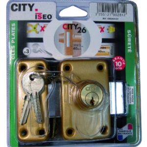 BLISTER LOCK CITY 26 2 ENTRIES BRONZED GOLD CYL. Ø 23 MM L. 40 MM 3 KEYS. Shop smart, shop DIAYTAR - Nigeria's most affordable e-commerce platform with nationwide delivery.