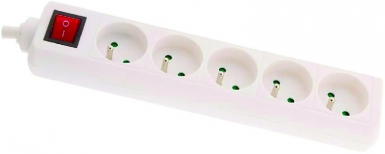 STANDARD MULTI-SOCKET BLOCKS WITH SWITCH 5X16A H05VV-F 3G1MM2 1 METER 3680W-230V~ - WHITE. DIAYTAR NIGERIA: Your affordable gateway to thousands of products delivered within a week.