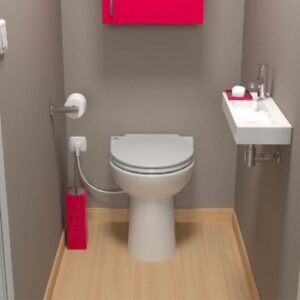 SANICOMPACT 43 GRINDER + WC: THANKS TO ITS 43 CM DEPTH, IT WILL EASILY FIND ITS PLACE IN A SMALL SPACE, IN A CLOSET OR UNDER A STAIRCASE. IDEAL AS A REPLACEMENT FOR A BIDET. WORKS WITHOUT A FLUSH TANK. DIAYTAR NIGERIA brings the marketplace to your home with budget-friendly prices and nationwide delivery.
