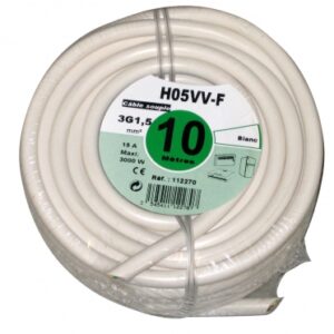 FLEXIBLE CABLE HO5VV-F BARE COPPER CORE WIRED 3G2.5 MM2 WHITE - 10 M ROLL - PRICED PER PIECE. Your digital shopping companion, DIAYTAR NIGERIA offers exceptional value with delivery in less than 8 days.