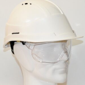 ABS PROTECTIVE HELMET + POLYCARBONATE GOGGLES - RED COLOR. DIAYTAR NIGERIA: Where shopping is a pleasure with affordable prices and reliable delivery service.