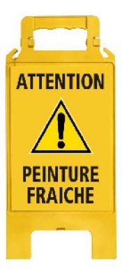 "ATTENTION WET PAINT" EASEL - YELLOW, BLACK MARKING. DIAYTAR NIGERIA brings the market to your fingertips with affordable prices and swift delivery services.