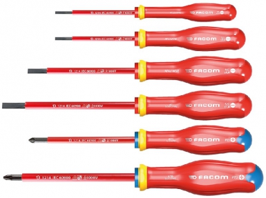 SET OF 6 PROTWIST INSULATED SCREWDRIVERS 1000V - SLOTTED: 2.5X75; 3.5X75; 4X100; 5.5X125 - POZIDRIV: No. 1X100; No. 2X125. DIAYTAR NIGERIA brings the marketplace to your screen with affordable products delivered in 5-8 days.
