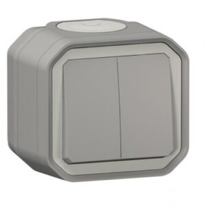 WATERPROOF DOUBLE CONTROL TO ACHIEVE 3 FUNCTIONS PLEXO IP55 IK08 DELIVERED COMPLETE FOR SURFACE MOUNTING - GREY. DIAYTAR NIGERIA brings the marketplace experience online with affordable and reliable delivery service.