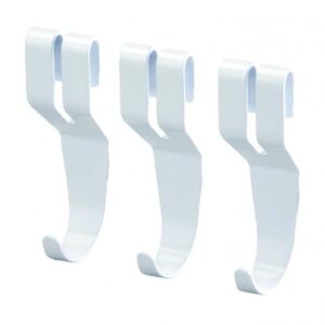 HOOK FOR WIRE SHELF LXPXH: 23X30X81 MM - WHITE - DELIVERED IN PACKS OF 3. DIAYTAR NIGERIA delivers more than purchases - we deliver affordable shopping solutions within the week.