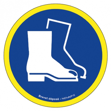 DISC "WEARING SAFETY SHOES IS MANDATORY" WHITE DESIGN BLUE BACKGROUND / FLUORESCENT EDGE, Ø 300 MM. DIAYTAR NIGERIA: Where affordability meets variety, with thousands of products delivered in less than 8 days.