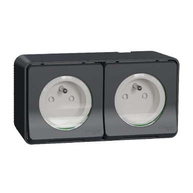 DOUBLE 2P+T PRE-WIRED HORIZ POWER SOCKET - MUREVA STYL - SURFACE MOUNTED - IP55 IK08 - GREY. Discover the perfect shopping experience with DIAYTAR NIGERIA's vast selection and prompt delivery service.