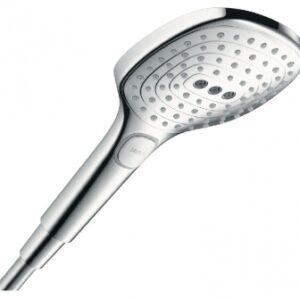 RAINDANCE SELECT E 120 ECOSMART SHOWER HEAD - 3 JETS (RAINAIR, RAIN, WHIRL) - WHITE/CHROME. DIAYTAR NIGERIA delivers what matters - quality, affordability, and prompt nationwide shipping.