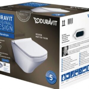 DURASTYLE PACK WALL-HUNG WC DURAVIT RIMLESS: BOWL + SEAT SLOW-DOWN. Shop with confidence at DIAYTAR NIGERIA, offering extensive product variety with nationwide delivery.