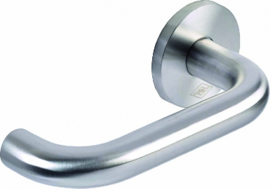 J-ROX DOOR HANDLE SET MODEL 62 ON SQUARE ROSETTE OF 7 BRUSHED STAINLESS STEEL. Experience the convenience of one-stop shopping with