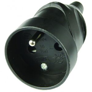 STANDARD FEMALE PLUG 2 P+T - 16A - RIGHT OUTPUT - BLACK. DIAYTAR NIGERIA: Where every Nigerian finds what they need at prices they can afford, delivered promptly.