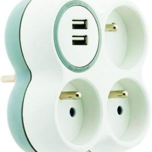 FICHE TRIPLITE 16A + 2 PORTS USB. DIAYTAR NIGERIA: Connecting Nigerians with affordable products through our expansive e-commerce platform.