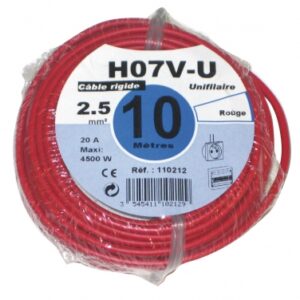 RIGID WIRE HO7V-U SOLID BARE COPPER CORE 2.5 MM2 BLACK - 10 M ROLL. DIAYTAR NIGERIA delivers affordability and convenience with every purchase, shipped within the week.