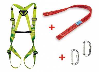 ECOSAFEX 7 COMPLETE SAFETY HARNESS - 2 ANCHOR POINTS: BACK AND STERNAL RING WITH 2 TEXTILE BUCKLES - 1 FIXED LASHING ELEMENT (0.8 M) + 2 CARABINERS. Shop with intention at DIAYTAR NIGERIA, offering thousands of products delivered nationwide in days.