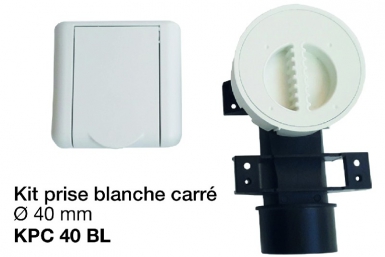 SQUARE WHITE SOCKET KIT "KPC 40 BL" Ø 40 MM + ACCESSORIES - EXT. DIM. LXHXP: 80X80X12 MM. DIAYTAR NIGERIA stands as your affordable shopping ally with nationwide delivery in just 5-8 days.