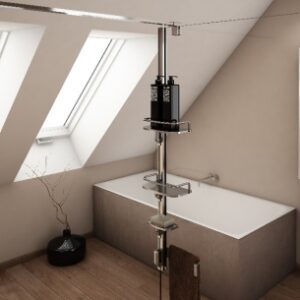 FRONT ACCESSORY SUPPORT KIT / KASF TOWEL RACK + 2 SHELVES + 1 SOAP DISH FOR WALL - CHROME COLOR. DIAYTAR NIGERIA: Making quality products accessible to all Nigerians at affordable prices.
