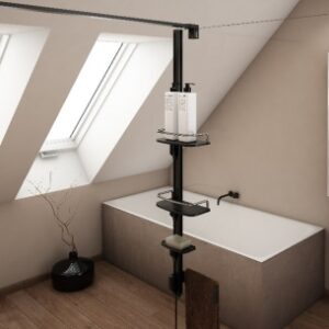 FRONT ACCESSORY SUPPORT KIT / KASF TOWEL RACK + 2 SHELVES + 1 SOAP DISH FOR WALL - BLACK COLOR. Experience shopping freedom with DIAYTAR NIGERIA's comprehensive marketplace delivered within the week.