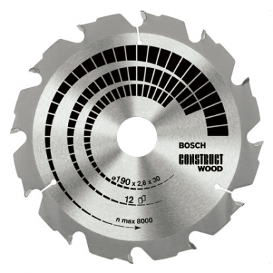 "CONSTRUCT WOOD" CARBIDE SAW BLADE - Ø X BORE 190X30/20, NUMBER OF TEETH 12. Shop smart with DIAYTAR NIGERIA, offering a vast product range delivered to your doorstep within a week.