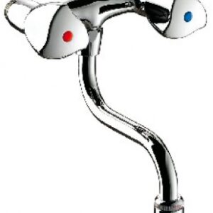 WALL-MOUNTED SINK MIXER D2670 WITH SWIVEL SPOUT L 120 MM - CENTRE DISTANCE 110 MM - CHROME. DIAYTAR NIGERIA: Where shopping is easy, prices are low, and delivery is just days away.