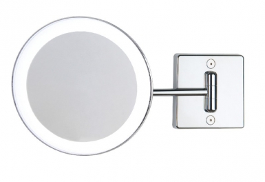 LED ILLUMINATED MAGNIFYING MIRROR - Ø 23 X 31 CM - CHROMED BRASS/CHROMED ABS. DIAYTAR NIGERIA: Where quality meets affordability, with thousands of products delivered in less than 8 days.