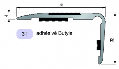 TRADITIONAL STEP NOSE BUTYL ADHESIVE ANODIZED ALUMINUM SILVER 55X32 MM LG. 3 M. DIAYTAR NIGERIA makes quality accessible with our affordable prices and dependable delivery service.