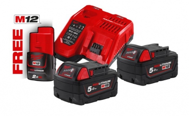 BATTERY AND CHARGER PACK M18 NRG-502 - 18V 2 5AH BATTERIES + 1 2AH BATTERY + CHARGER. DIAYTAR NIGERIA: Where every shopping need is met with affordable prices and timely delivery.
