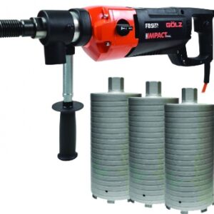 PORTABLE PERCUSSION CORE DRILL PACK FBS16 + 3 KT55 DIAMOND CROWNS (Ø 68/82/102) LENGTH 300 MM. DIAYTAR NIGERIA: Creating access to affordable products for every Nigerian with our swift delivery service.