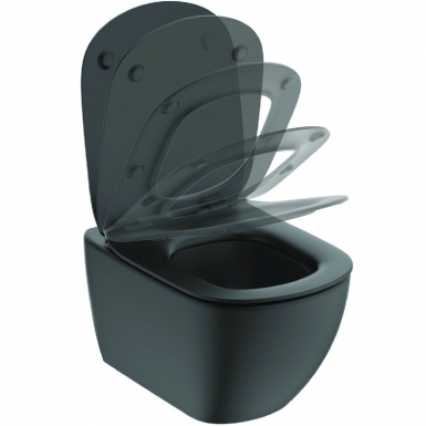 TESI WC PACK - 53.5 X 36.5 CM - ULTRA-THIN SEAT WITH FALL BRAKE - AQUABLADE TECHNOLOGY (NO TRADITIONAL FLANGE) - MATTE BLACK. Discover endless possibilities with DIAYTAR NIGERIA's comprehensive selection and reliable shipping.
