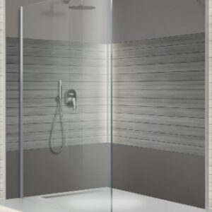 OPEN WALL 2 110 - H 2030 (WITH BAR) - SHINY SILVER PROFILE - TRANSPARENT GLASS GLAZING. Experience shopping freedom with DIAYTAR NIGERIA's vast catalog and nationwide 5-8 day shipping.
