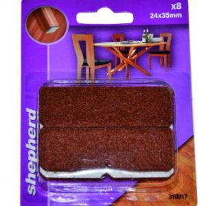 BROWN RECTANGULAR ADHESIVE FELT PADS 25X35 MM BLISTER 6 P. DIAYTAR NIGERIA: Your partner in affordable shopping with nationwide delivery in just 5-8 days.