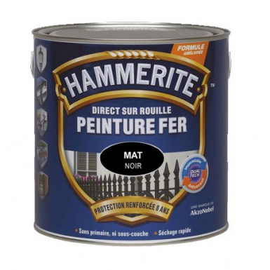 HAMMERITE PAINT - DIRECT APPLICATION ON RUST - QUICK DRYING - WATERPROOF AND ANTI-CORROSIVE - 2.5 L - MATTE - IRONWORK BLACK. DIAYTAR NIGERIA: Bridging the gap between consumers and quality products with affordable nationwide shipping.