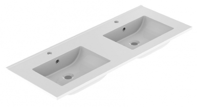MAX DOUBLE SINK CERAMIC PLAN FOR 120 CM FURNITURE - (L 120.5 CM / H 17 CM / D 46.2 CM) - GLOSSY WHITE. DIAYTAR NIGERIA stands as your affordable shopping ally with nationwide delivery in just 5-8 days.