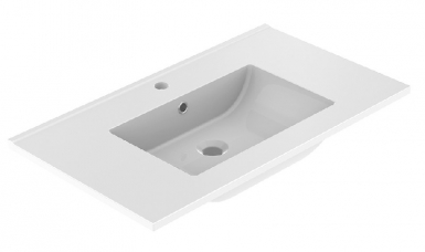 MAX SINGLE BASIN CERAMIC PLAN FOR 80 CM FURNITURE - (L 80.5 CM / H 17 CM / D 46.2 CM) - GLOSSY WHITE. DIAYTAR NIGERIA transforms online retail with unbeatable prices and consistent delivery timeframes.