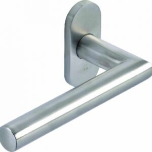J-ROX DOOR HANDLE MODEL 63 ON 8 MM SQUARE ROSETTE BRUSHED STAINLESS STEEL. DIAYTAR NIGERIA delivers happiness in 5-8 days with our affordable and diverse product range.
