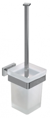 WALL MOUNTED BRUSH HOLDER WITH SATIN GLASS CUP - LÉA - CHROME. DIAYTAR NIGERIA brings the market to your fingertips with affordable prices and prompt delivery service.